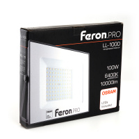 Прожектор светодиодный ДО-100w 6400К 10000Лм IP65 черный Feron.PRO FERON LL-1000 41541
