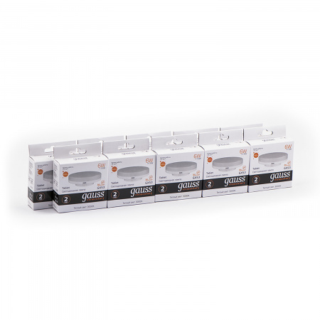 Лампа светодиодная LED 6 Вт 440 лм 3000К AC180-240В GX53 таблетка теплая Elementary GAUSS 83816
