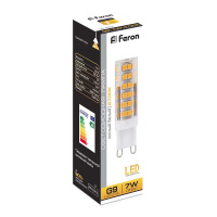 Лампа светодиодная LED 7вт 230в G9 теплый капсульная FERON LB-433 25766