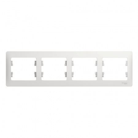 GSL000104 GLOSSA Рамка горизонтальная 4 поста белая Systeme Electric 