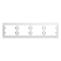 GLOSSA Рамка горизонтальная 4 поста белая Systeme Electric GSL000104