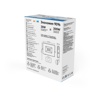 Прожектор светодиодный ДО 30 Вт 6500К 2100 лм 175-265В IP65 176х136х40мм Алюминий с датчиком движения Elementary-S Gauss GAUSS 628511330