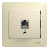 GLOSSA Розетка компьютерная RJ45 категория 5е в рамку бежевая Systeme Electric GSL000281K