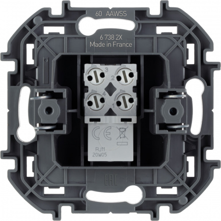 673822 Телефонная розетка RJ11 INSPIRIA алюминий Legrand/Daccord 