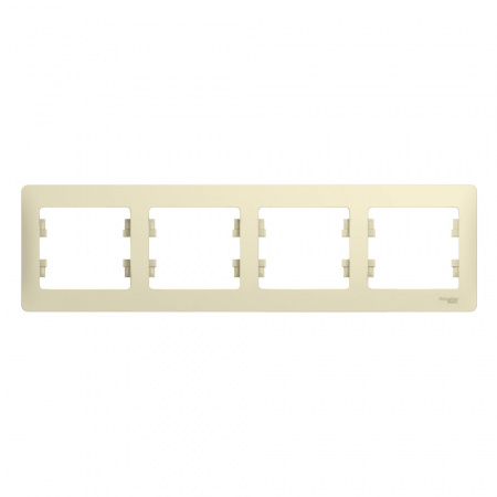 GLOSSA Рамка горизонтальная 4 поста бежевая Systeme Electric GSL000204