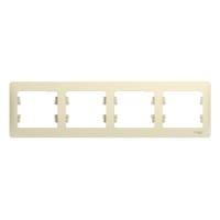 GLOSSA Рамка горизонтальная 4 поста бежевая Systeme Electric GSL000204