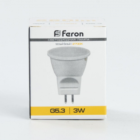 Лампа светодиодная LED 3вт 230в G5.3 MR11 теплый FERON LB-271 25551