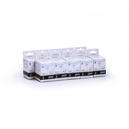 Лампа светодиодная LED 5.5 Вт 450 лм 4100К AC180-240В GU10 софит MR16 нейтральный Elementary GAUSS 13626