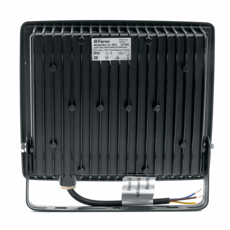 Прожектор светодиодный ДО-100w 6400К 9500Лм IP65 черный FERON LL-922 32103