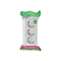 Розетка BLANCA наружная трехпостовая, с заземлением, со шторками, с изолирующей пластиной, 16А, 250В, белый Systeme Electric BLNRA011311