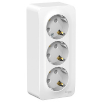 Розетка BLANCA наружная трехпостовая, с заземлением, со шторками, с изолирующей пластиной, 16А, 250В, белый Systeme Electric BLNRA011311