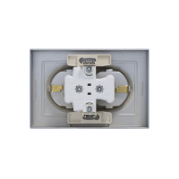 Розетка ATLASDESIGN двойная с заземлением 16А в сборе алюминий Systeme Electric ATN000324