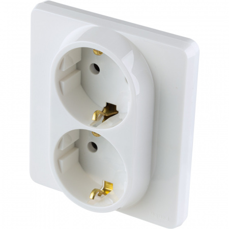 Розетка 2 x 2К+З немецкий стандарт 16 А 250 В~ INSPIRIA белый Legrand/Daccord 673750