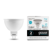 Лампа светодиодная LED 7 Вт 550 лм 4100К AC180-240В GU5.3 софит MR16 нейтральный  Elementary Gauss GAUSS 13527