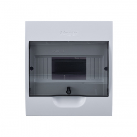 EZ9E108S2SRU Щит распределительный навесной белый City9 (ЩРн-П-8) дверь прозрачная на 8 модулей IP40 Systeme Electric 