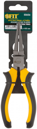 Круглогубцы ''Стайл'', мягкие прорезиненные ручки, молибденовое покрытие 165 мм FIT 50656