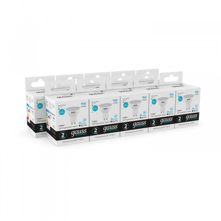 Лампа светодиодная LED 9 Вт 660 лм 4100К AC180-240В GU10 софит MR16 нейтральный  Elementary Gauss GAUSS 13629
