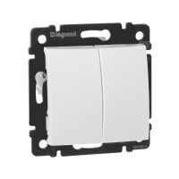 VALENA Выключатель двухклавишный в рамку белый Legrand/Daccord 774405