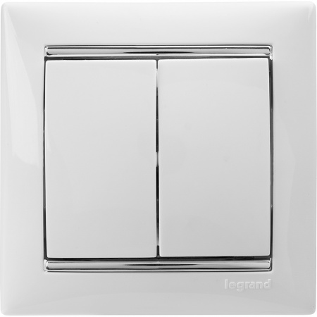 VALENA Выключатель двухклавишный в рамку белый Legrand/Daccord 774405