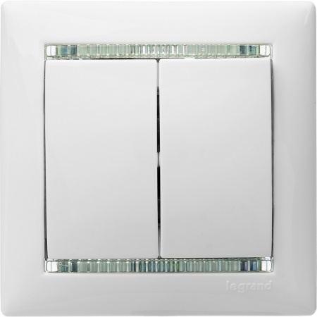 VALENA Выключатель двухклавишный в рамку белый Legrand/Daccord 774405