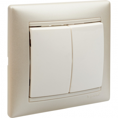 VALENA Выключатель двухклавишный в рамку белый Legrand/Daccord 774405