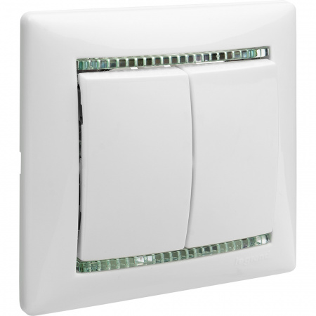 VALENA Выключатель двухклавишный в рамку белый Legrand/Daccord 774405