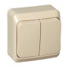 ЭТЮД Выключатель двухклавишный наружный бежевый сх.5 Systeme Electric BA10-002K