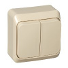ЭТЮД Выключатель двухклавишный наружный с подсветкой бежевый сх.5 Systeme Electric BA10-006K