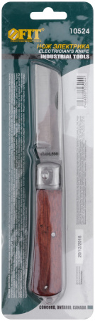 10524 Нож электрика нержавеющий Профи, прямое лезвие FIT 