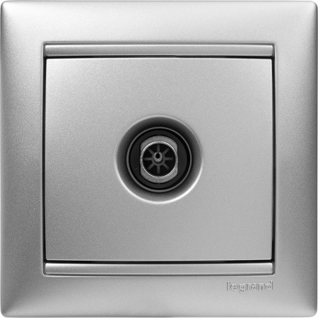 VALENA Розетка телевизионная ТV звезда в рамку 2400мГц 1.5дБ алюминий Legrand/Daccord 770129