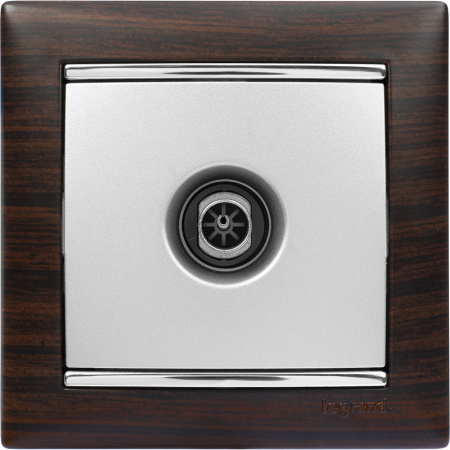 VALENA Розетка телевизионная ТV звезда в рамку 2400мГц 1.5дБ алюминий Legrand/Daccord 770129