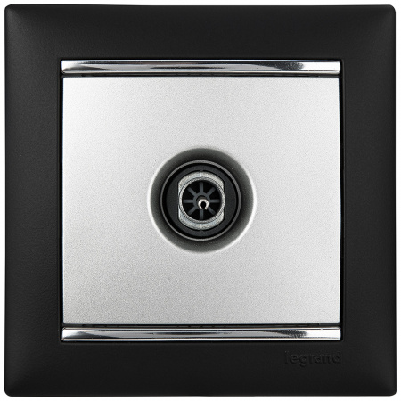 VALENA Розетка телевизионная ТV звезда в рамку 2400мГц 1.5дБ алюминий Legrand/Daccord 770129