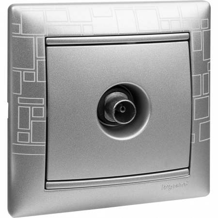 VALENA Розетка телевизионная ТV звезда в рамку 2400мГц 1.5дБ алюминий Legrand/Daccord 770129