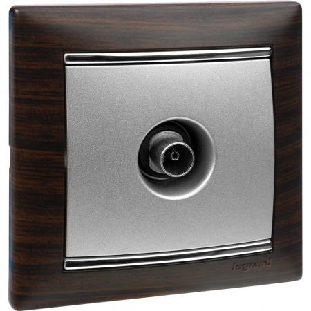 VALENA Розетка телевизионная ТV звезда в рамку 2400мГц 1.5дБ алюминий Legrand/Daccord 770129