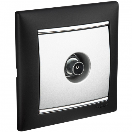 VALENA Розетка телевизионная ТV звезда в рамку 2400мГц 1.5дБ алюминий Legrand/Daccord 770129