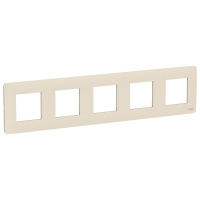 Рамка UNICA STUDIO пятипостовая бежевый Schneider Electric NU201044