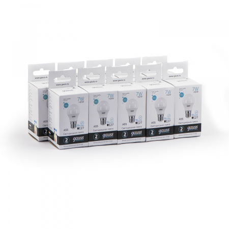 Лампа светодиодная LED 7 Вт 540 лм 4100К AC180-240В E27 А60 (груша) нейтральный Elementary GAUSS 23227A