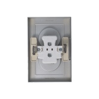 Розетка ATLASDESIGN двойная без заземления 16А в сборе алюминий Systeme Electric ATN000320