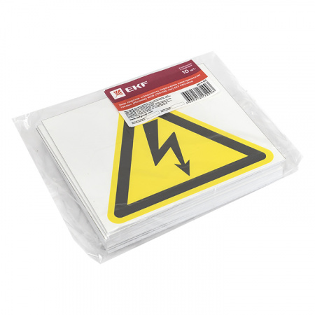 Знак пластик ''Опасность поражения электрическим током (Молния)'' W08 (150х150мм) EKF pn-1-02