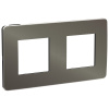 NU280453 Рамка UNICA STUDIO двухпостовая никель/антрацит Schneider Electric 
