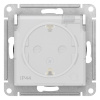 ATN440146 Розетка ATLASDESIGN AQUA с заземлением со шторками с крышкой 16А IP44 механизм белый Systeme Electric 