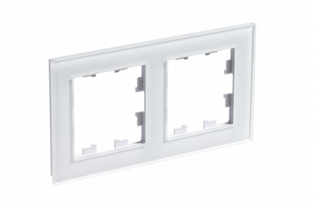 Рамка двухпостовая ATLASDESIGN NATURE, СТЕКЛО БЕЛЫЙ Systeme Electric ATN320102