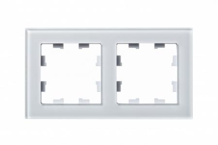 Рамка двухпостовая ATLASDESIGN NATURE, СТЕКЛО БЕЛЫЙ Systeme Electric ATN320102