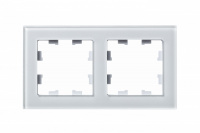 Рамка двухпостовая ATLASDESIGN NATURE, СТЕКЛО БЕЛЫЙ Systeme Electric ATN320102