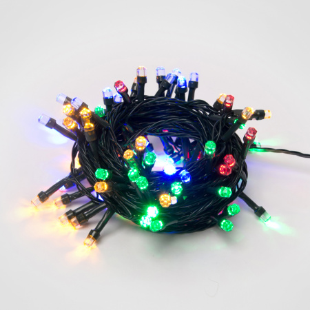 Гирлянда светодиодная с контроллером Кристал-1 8м 100 светодиодов разноцветный свет провод зеленый ULD-S0800-100/DGA MULTI IP20 CRYSTAL-1 Uniel UL-00005472
