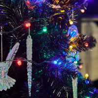 Гирлянда светодиодная с контроллером Кристал-1 8м 100 светодиодов разноцветный свет провод зеленый ULD-S0800-100/DGA MULTI IP20 CRYSTAL-1 Uniel UL-00005472