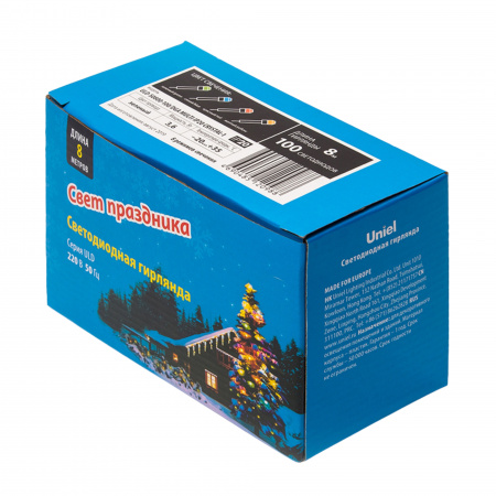 Гирлянда светодиодная с контроллером Кристал-1 8м 100 светодиодов разноцветный свет провод зеленый ULD-S0800-100/DGA MULTI IP20 CRYSTAL-1 Uniel UL-00005472