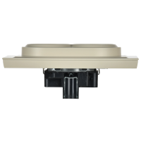 BRITE Розетка двойная с заземлением без защитных шторок 16А в сборе РС12-3-БрКр бежевый IEK BR-R21-16-K10-F