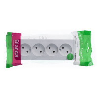 BLANCA Розетка наружная 4-я без заземления без шторок с изолирующей пластиной, 16А, 250В, белый Systeme Electric BLNRA000411