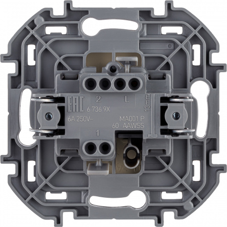 673691 Переключатель без фиксации (кнопка) с Н.О./Н.З. контактом INSPIRIA 6 A 250 В~ слоновая кость Legrand/Daccord 